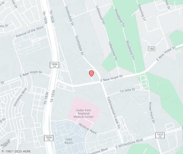 Location Map: 1513 E. New Hope Dr., Bldg. D Cedar Park, TX 78641